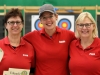 Neue Rekordmarke durch vl Irene Dotzel Claudia Fink und Petra Stolz mit dem Compoundbogen für den BSC Rüsselsheim